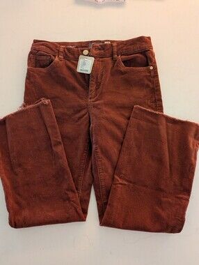 NWT Classic Bootcut Fringe Rust Corduroy Pants Size 27 - Western Fall Look